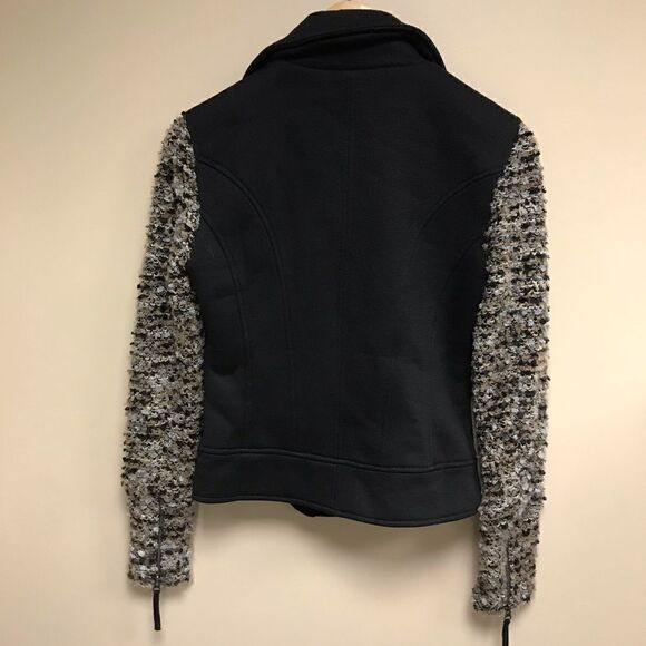 THML.  Black Jacket with knit sleeves.  Size XS - Picture 4 of 7